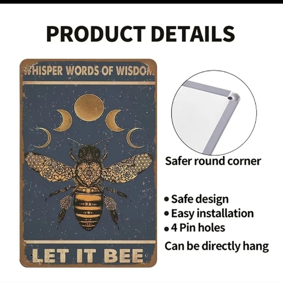 Inspirational Sign Let it Bee Metal Sign - Picture 4 of 5